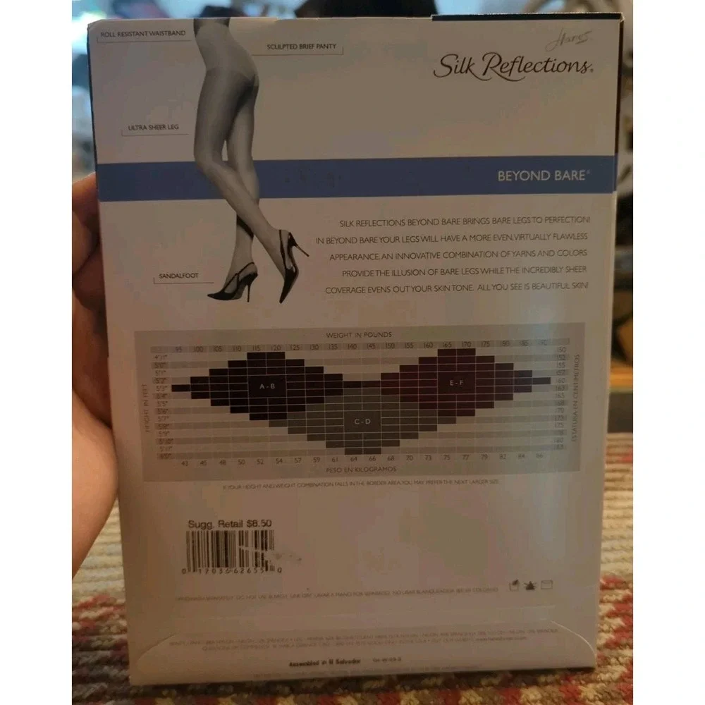 Vintage New Hanes Silk Reflections‎ Silky Sheer Pantyhose Size AB Beyond Ebony